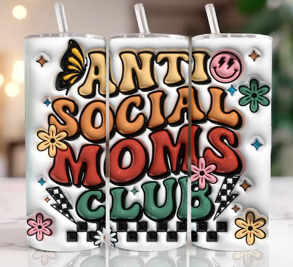 Antisocial moms club 3d tumbler