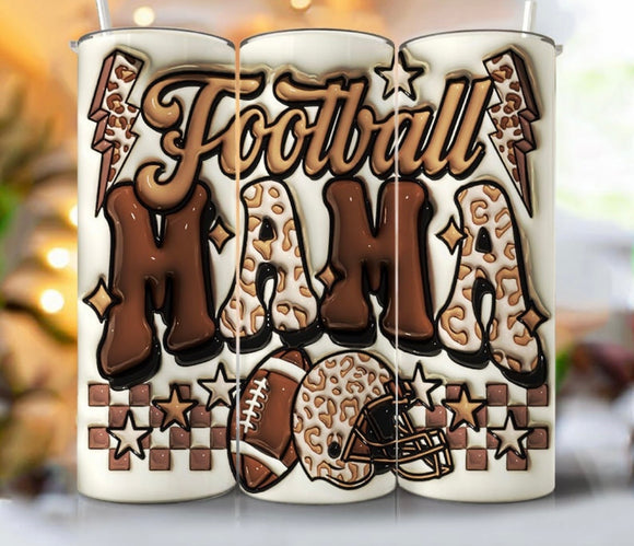 Football mama 3d tumbler