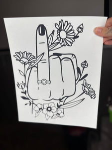 Flower finger bird