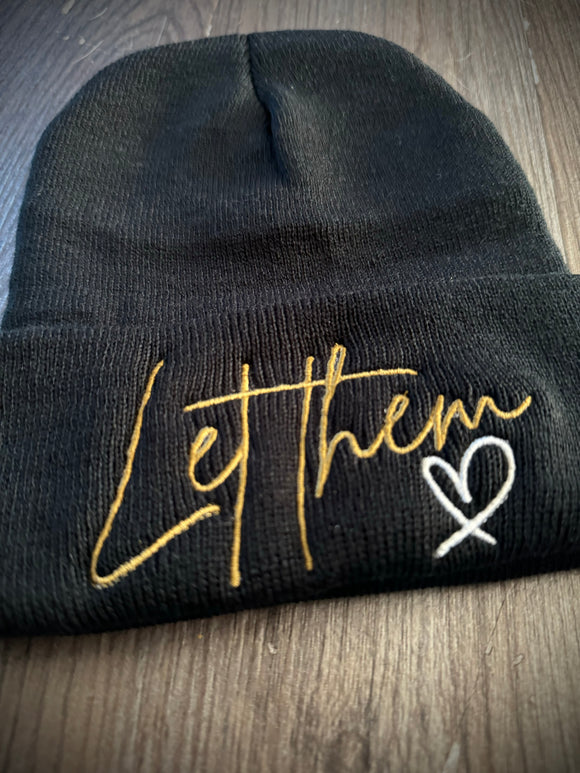 Let Them embroidery beanie