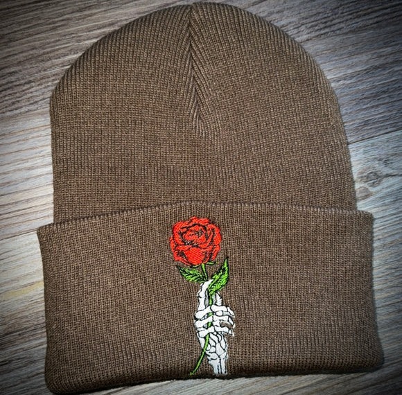 Skellie rose beanie