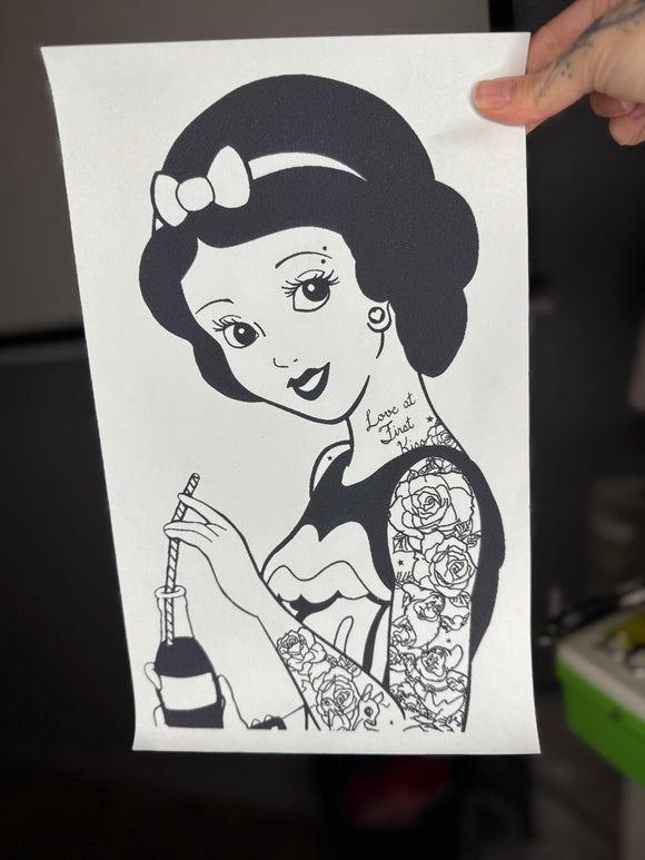 Tattooed snow white