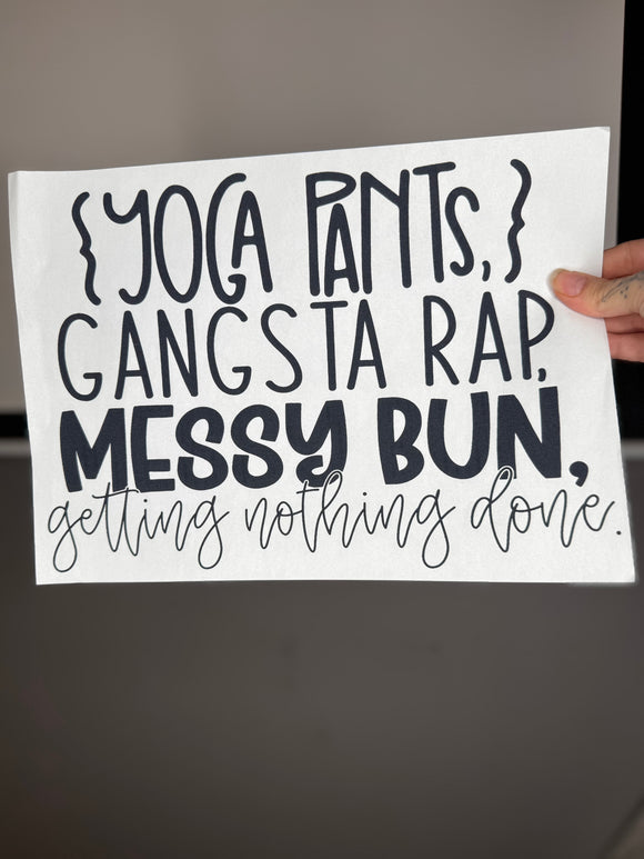 Yoga pants, gangsta rap