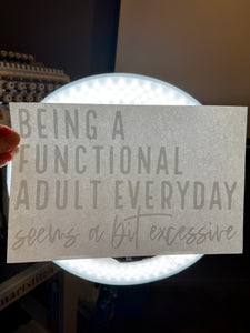 Being a functional adult everyday seems a but excessive