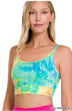 ATHLETIC TIE DYE ADJUSTABLE STRAP PADDED BRA