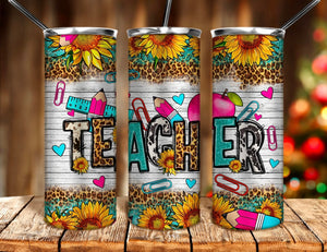 Teacher sunflower tumbler