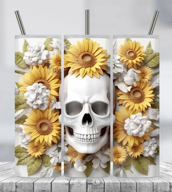 Sunflower skellie 3D tumbler