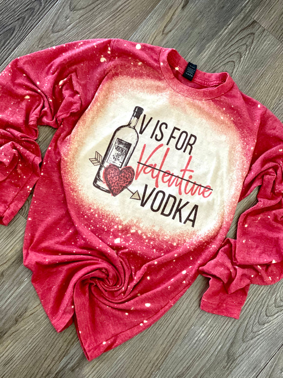 V is for Vodka V-Day Acid Wash tee