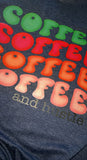 Coffee and hustle glitter tee