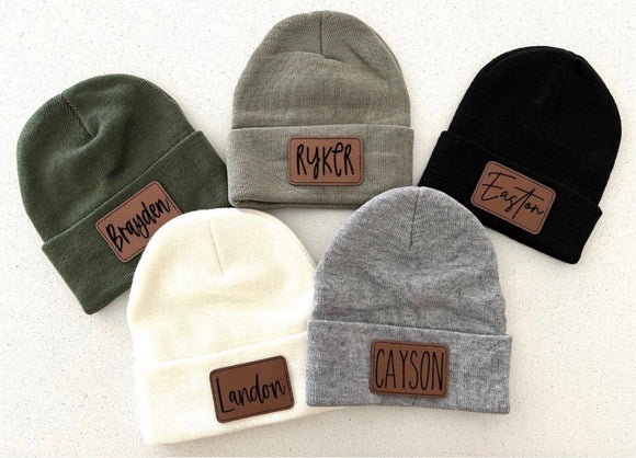 Kiddo name beanies