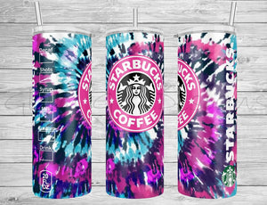 Tie dye starbies tumbler