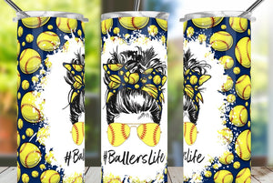 Ballerslife softball tumbler