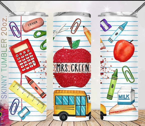 CUSTOM name Teacher tumbler