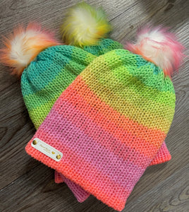 Colorful knit beanie