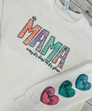 (Customizable add child names to sleeve) mama heart