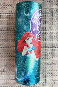 Undersea starbies princess glitter tumbler