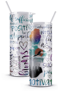 Positive affirmations tumbler