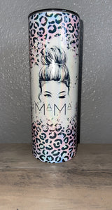 Mama Messy Bun Colorful Tumbler