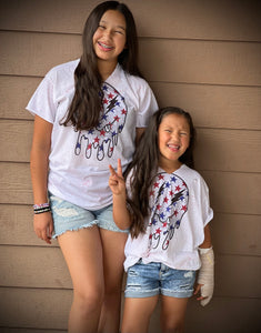 Patriotic smiley distressed tee