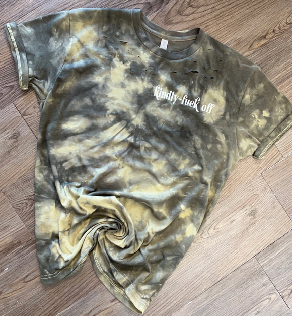 Kindly fuck off distressed tee