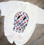 Patriotic smiley distressed tee